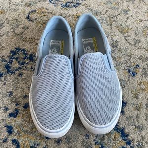 Womens Blue Quilted Ortholite Vans Size 8.5